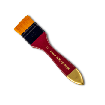 Pennello per superfici con manico bordò a taglio dritto sintetico dorato serie 300 n.: 2-1/2 